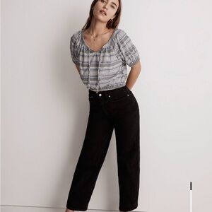 Madewell Jacquard Keyhole Crop Top EUC